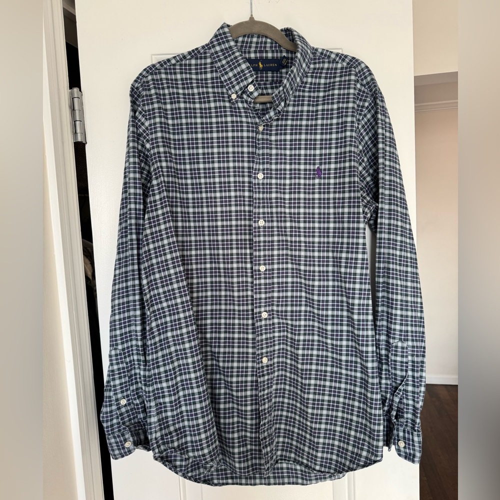 Men’s Ralph Lauren Plaid Oxford Button Down Classic Fit